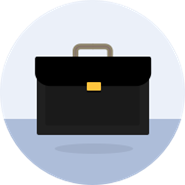 Black briefcase icon 