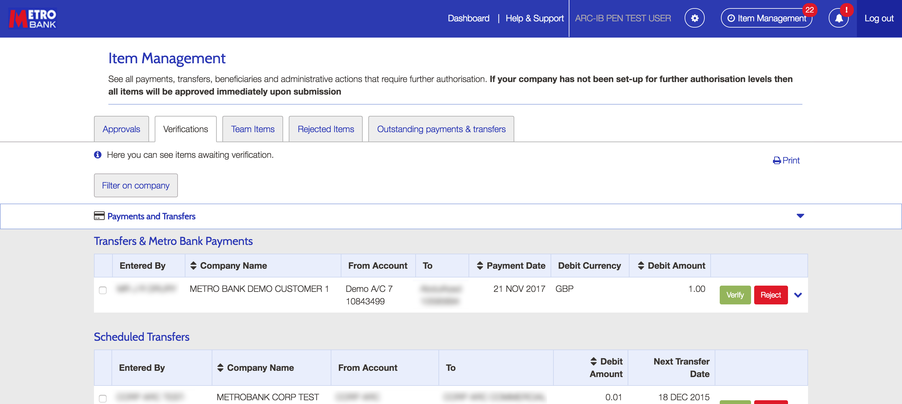 Item management verifications