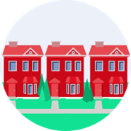 3 Red houses graphic 