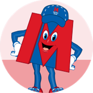 Metro man mascot red icon