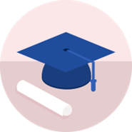 University cap and diploma icon