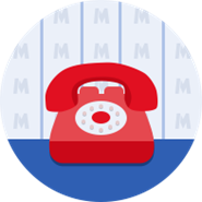 Metro red landline phone icon