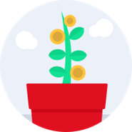 Savings growth plant icon